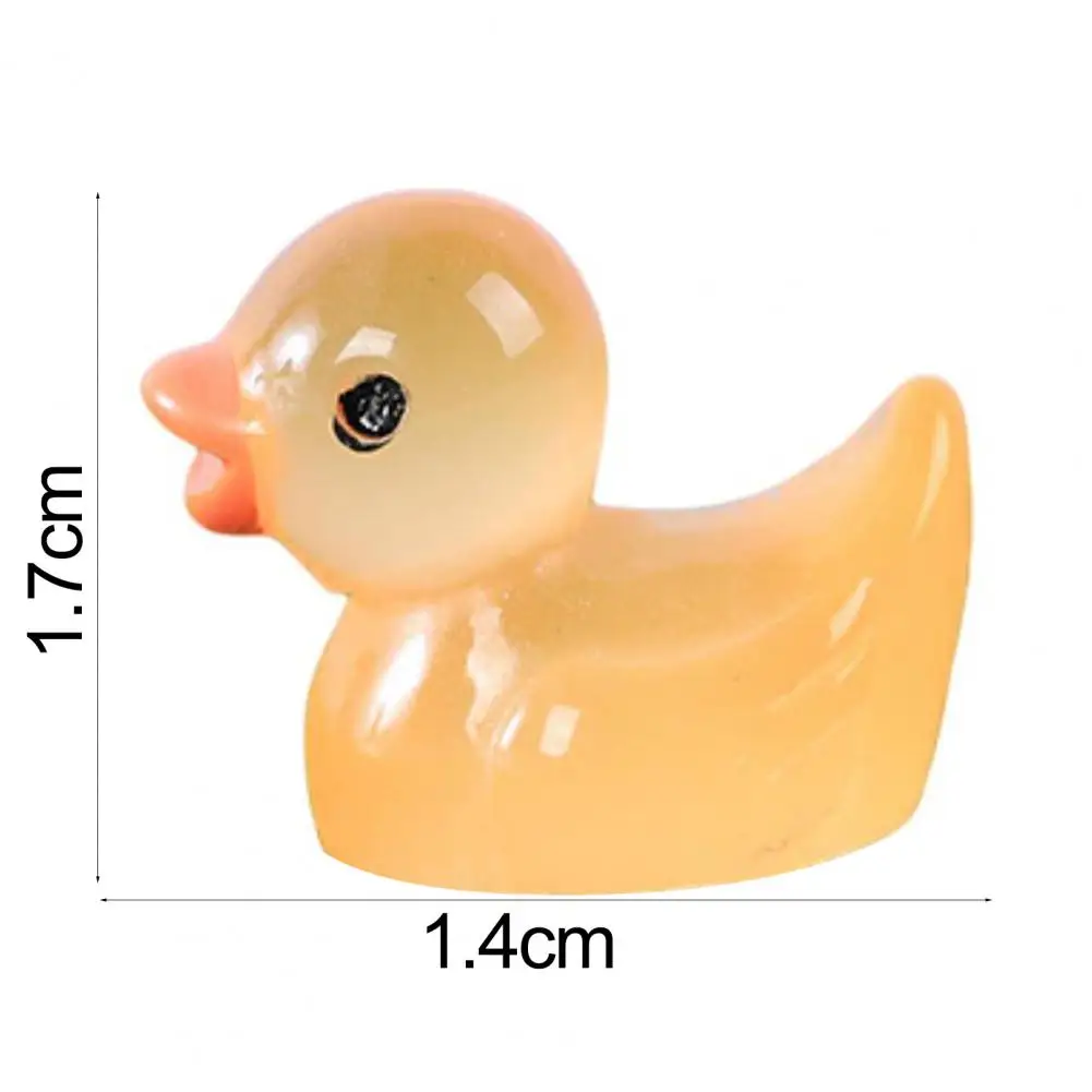 10Pcs Duck Ornaments  Practical Luminous Tiny Duck Statues Miniature Animal Figures  Compact Fluorescent Statues