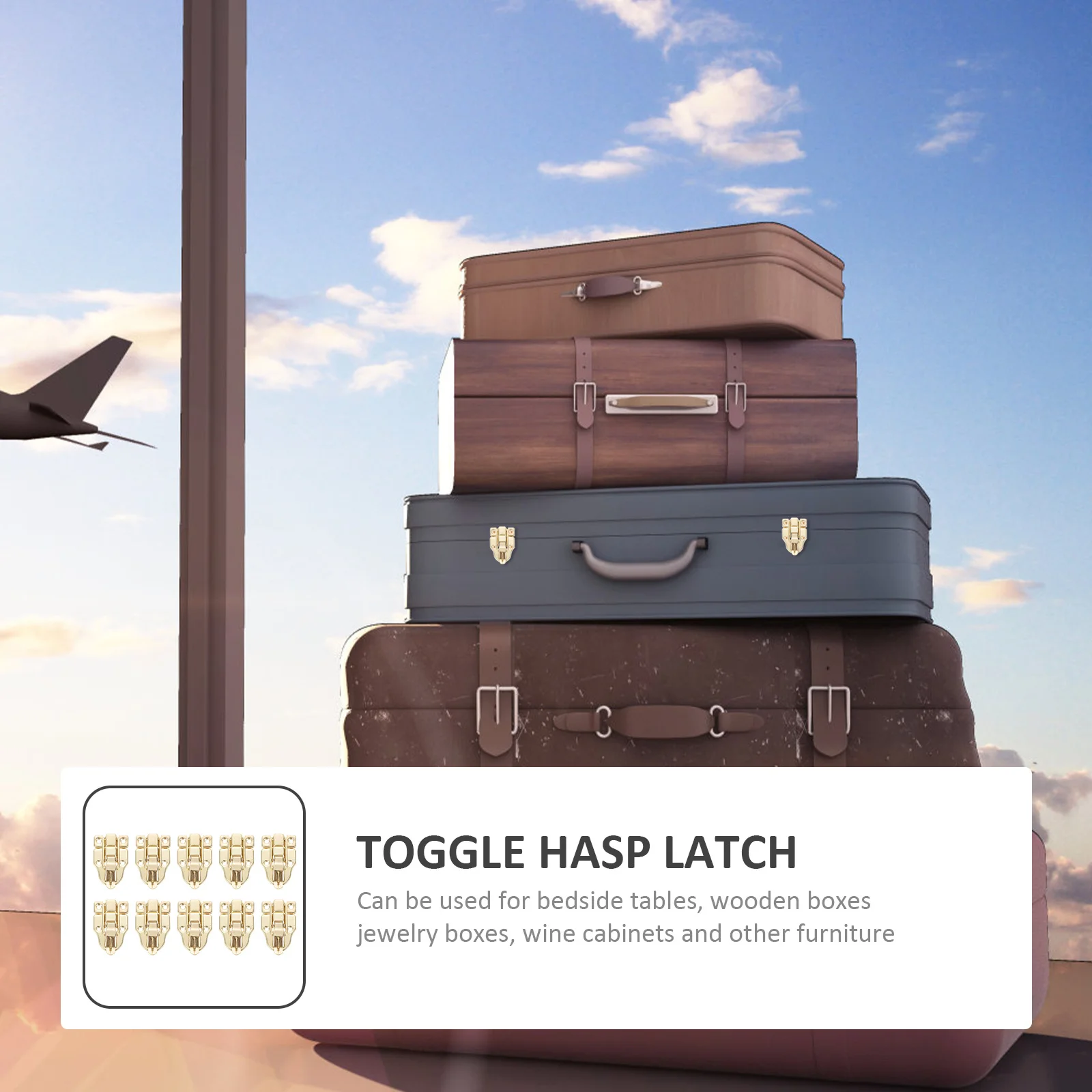 

10Pcs Exquisite Workmanship Box Hasps for Wooden Box Jewelry Case Replacement Toggle Hasp Latch Case Hasps Toggle Hasp