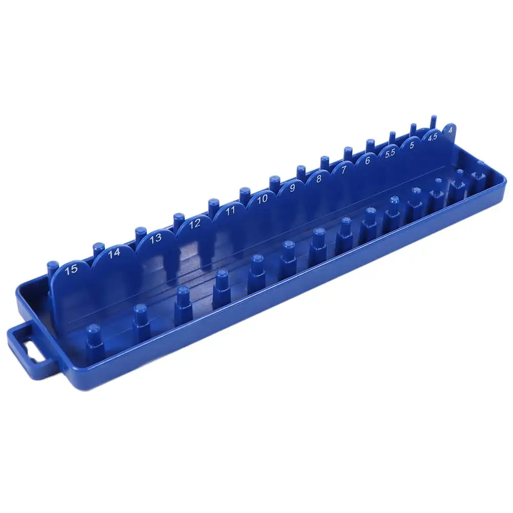 Blue Color Socket Organizer Metric Size Plastic Material Socket Rack High Quality Practical Design Socket Tray
