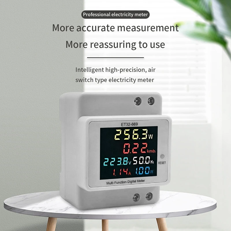 Electricity Meter Smart Watt-Hour Meter 220V Voltage Current Power Frequency Factor Meter Rail Type Meters