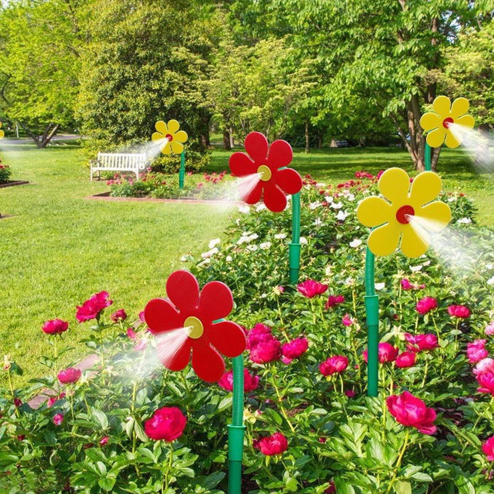 1/2PCS Crazy Spin Sprinkler Flower Shape Dancing Daisy Sprinklers 360° Rotating Water Spray Toy Garden Decor Irrigation Tool ﻿