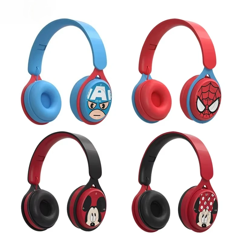 Cartoon Spiderman Minnie Mickey Wireless Headphones Blutooth Surround Sound Stereo Foldable Earphone Laptop Headset — product photo 1 of 1