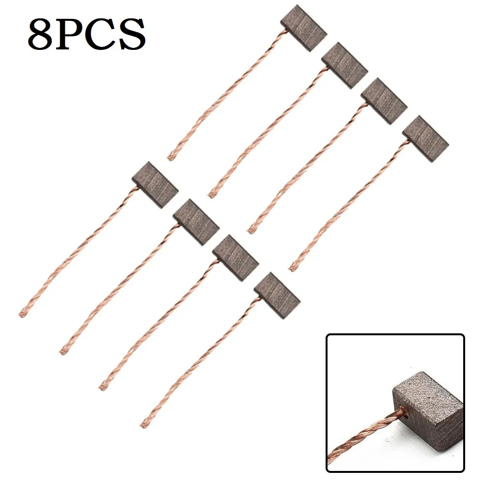 Carbon Brushes 8pcs 6x6x10mm for Blower Motor Fan Motor Windshield Wiper Motor and Compatible Small DC Motor Applications