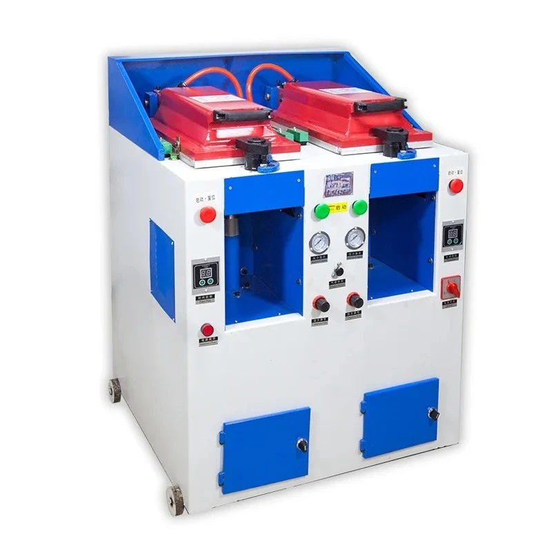 Shoe Making Machinery Press Air Pressure Manual Double Station Cover Type Sole Pressing Attaching Machine