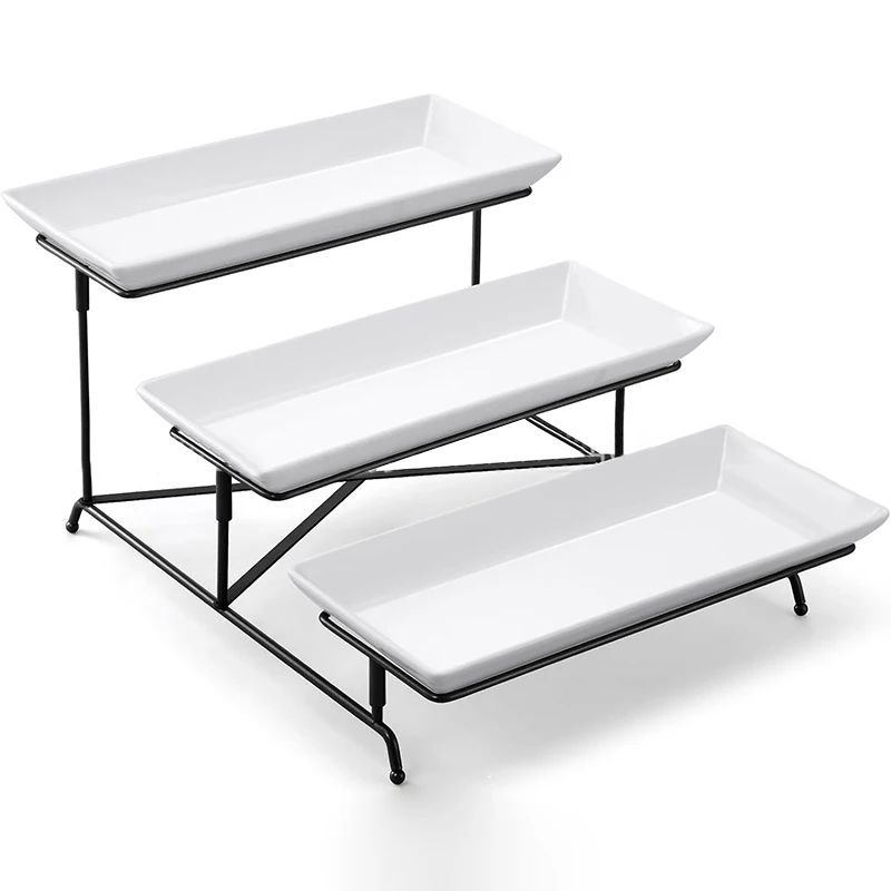 

Platter Stand Serving Tray Rack 3 Layer Display Tray Rack Dish Shelf Organizer Food Dish Display Stand Kitchen For Dessert Tray