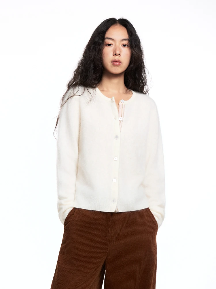 

EAI Lazy Knitted Striped Splicing Camere Cardigan Soft Warm Long Sve round Ne Thiened Woolen Plu Pulling Texture