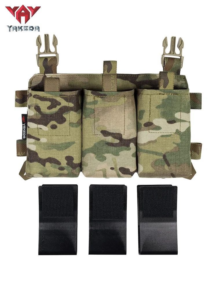 YAKEDA Triple Magazine Pouch with Quick Release Mag Pouch Insert, UTX Buckles Combined 5.56/7.62 Magazine Holder