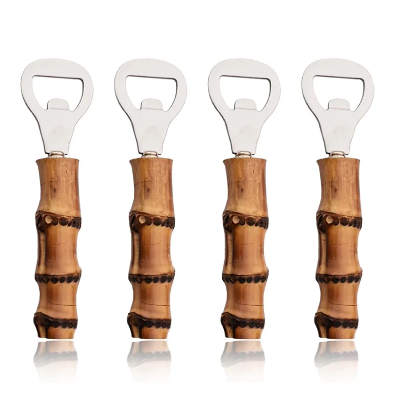 ABFI Flaschenöffner mit Bambusgriff, geeignet für Restaurants und den Heimgebrauch, Cocktail-Shaker mit Bambusgriff