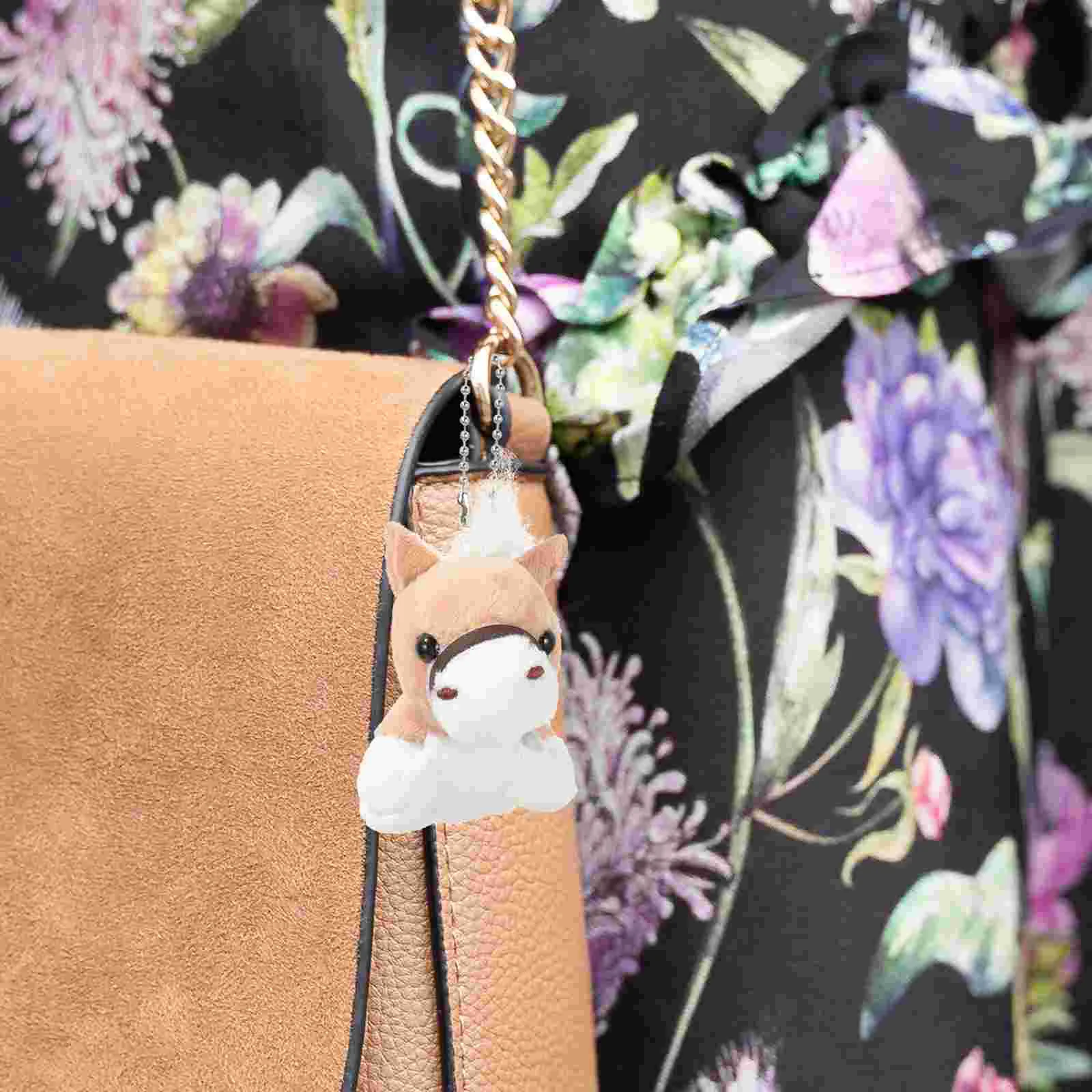 

12 Pcs Plush Keychain Bag Hanging nament Cute Soft Horse Stuffed Animal Cartoon Decor Gift Pendant Accessories