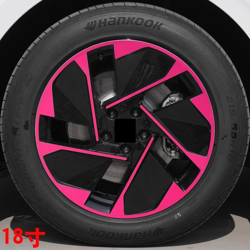 For Volkswagen ID3 Wheel Hub Car Sticker Cool Laser Colorful Decorative Waterproof Wheel Sticker Modified Sticker Black Tools view 4