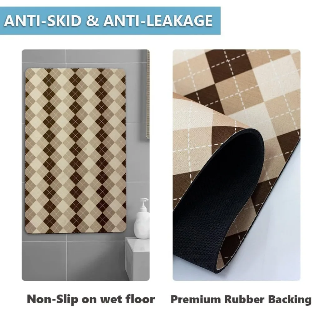 op maat gemaakte rubberen antislipbadmatten: sneldrogend, superabsorberend, dunne matten voor eenvoudige deuropruiming, wasbare badkamervloer m
