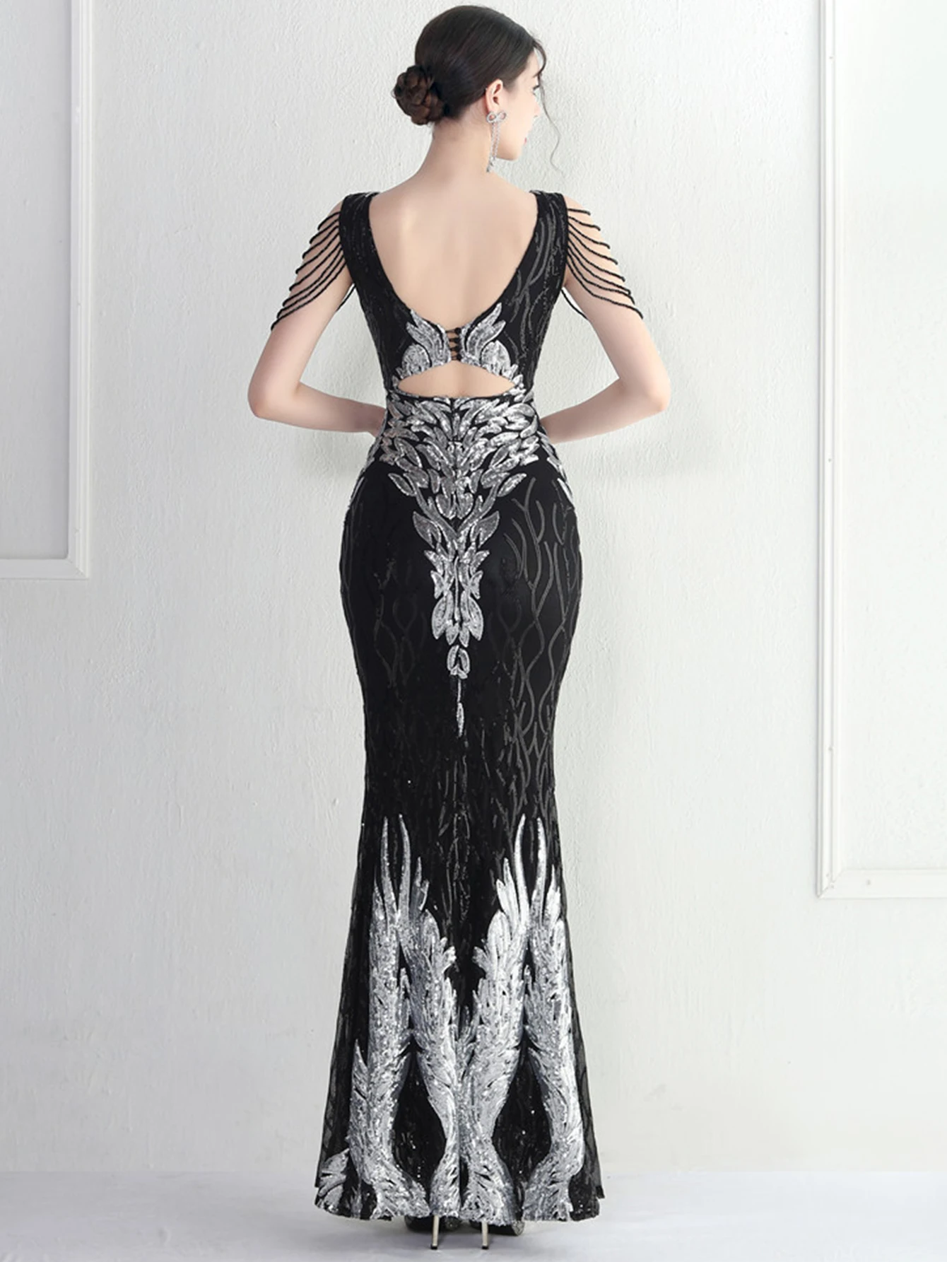 Sexy luxury prom evening long dresses for women 2024 elegant birthday party dresses see through sequin maxi summer dress vestido