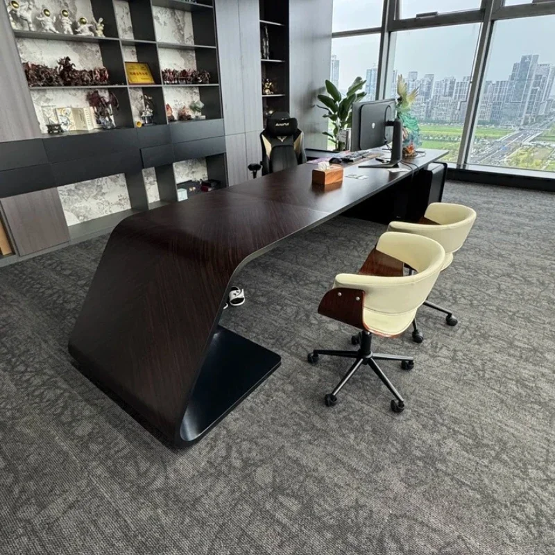 Upgrade Reception Office Desk Aesthetic Luxury Wooden Specialty Office Desk Workstations Storage Mesa Oficina Furniture