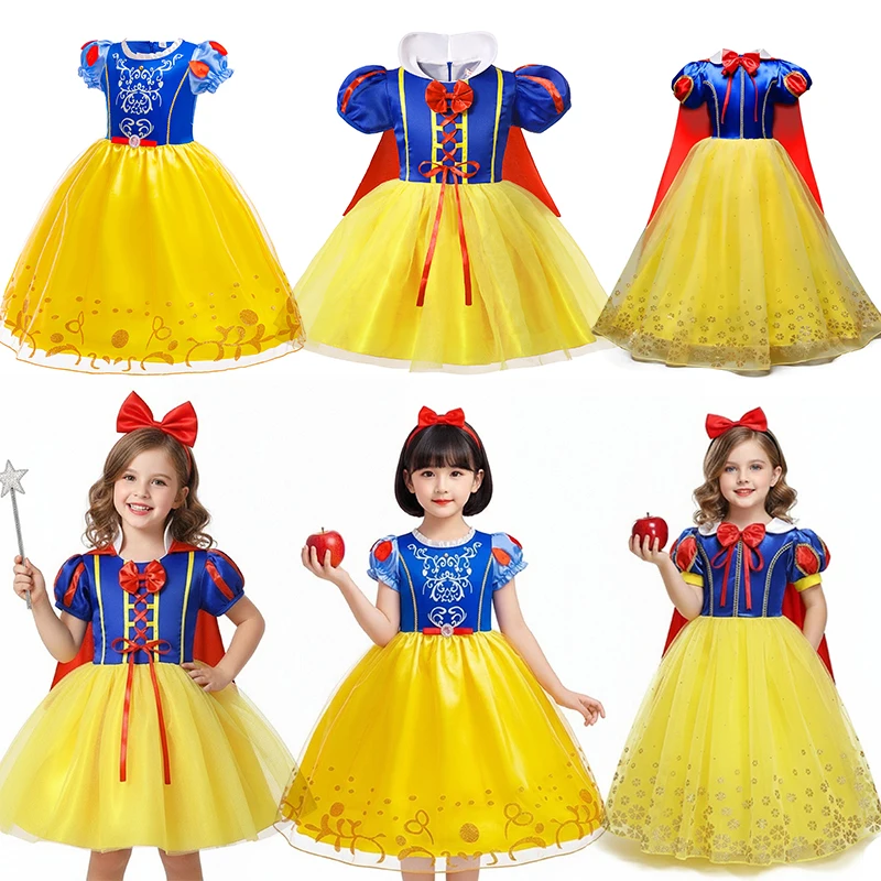 فستان الأميرة سنو وايت للفتيات فساتين الحفلات للأطفال فستان الأطفال البنات لأعياد الميلاد التأثيرية للأطفال فستان الحفلات الراقصة #1