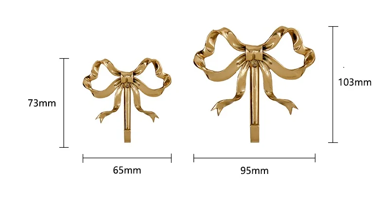 

Wall hook Coat hook Brass three-dimensional Handmade crafts Creative bow Send a Gift Home wall decoration Household products