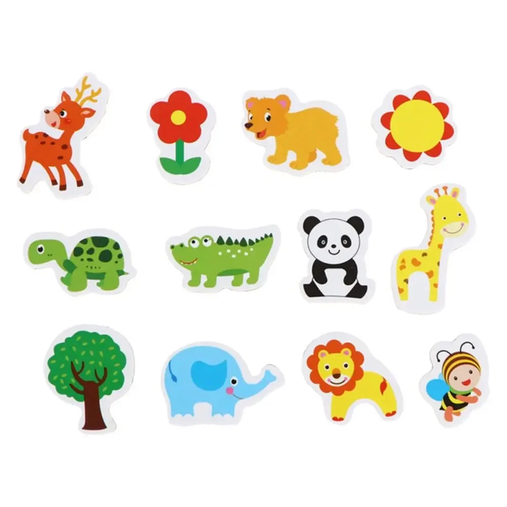 12pcs/lot Animal Fridge Magnet Fish and Crab Wooden Fridge Magnet 3D Cartoon Sticker Toy for Kids Diy Office Whiteboard Gadget