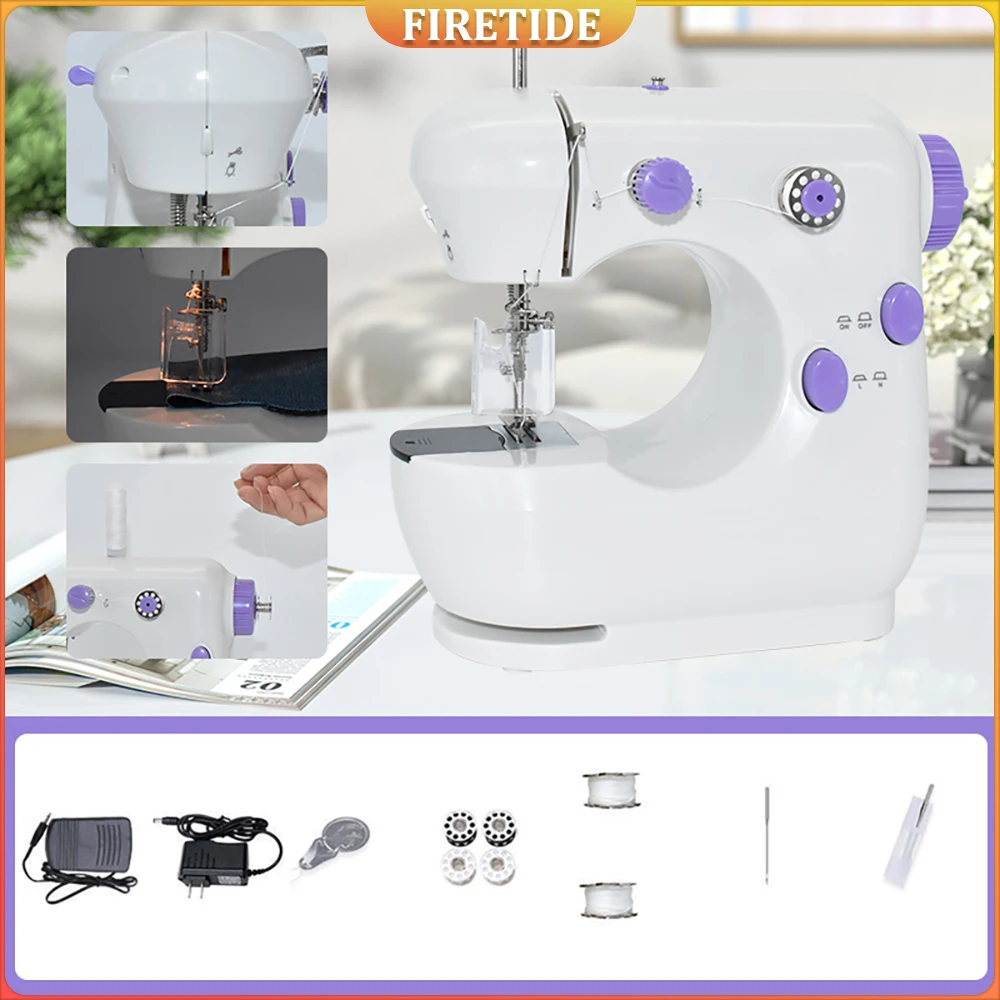 

Простая в эксплуатации портативная электрическая швейная машина для домашнего использования для начинающих, компактный настольный дизайн на тему домашних животных