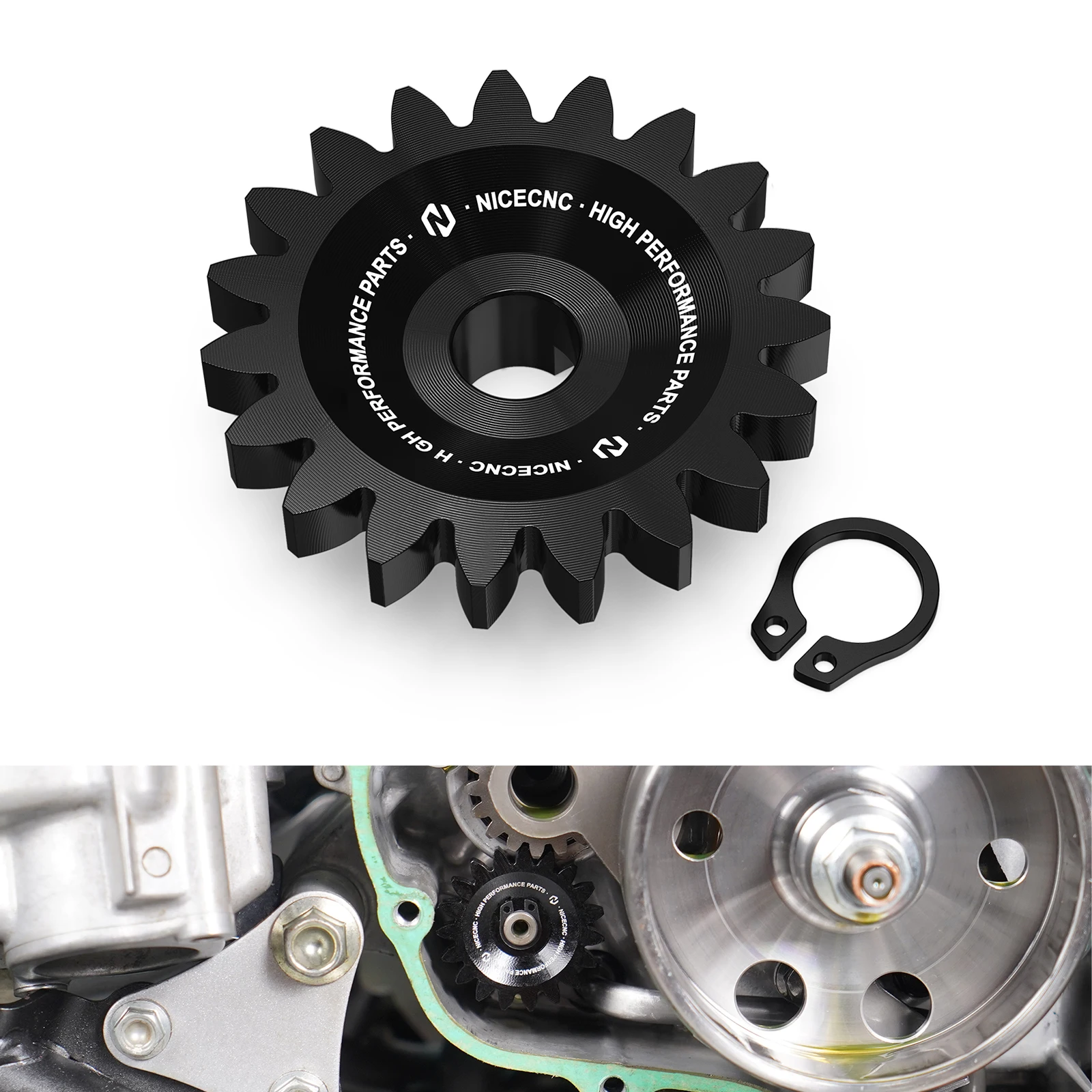 Quad Oil Pump Drive Gear For HONDA TRX 450R TRX450ER Aluminum Alloy 15133-MEB-670 Oil Flow Rate Cooling Effect Improving