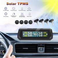 Sistemas universales de alarma de seguridad para automóviles, pantalla de temperatura, sistema de monitoreo de presión de neumáticos de coche, USB/TPMS Solar