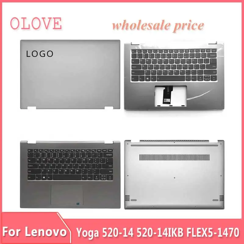 New For Lenovo YOGA 520-14 520-14IKB FLEX5-1470 Laptop LCD Back Cover Front Bezel Upper Palmrest Bottom Base Case Keyboard Hinge