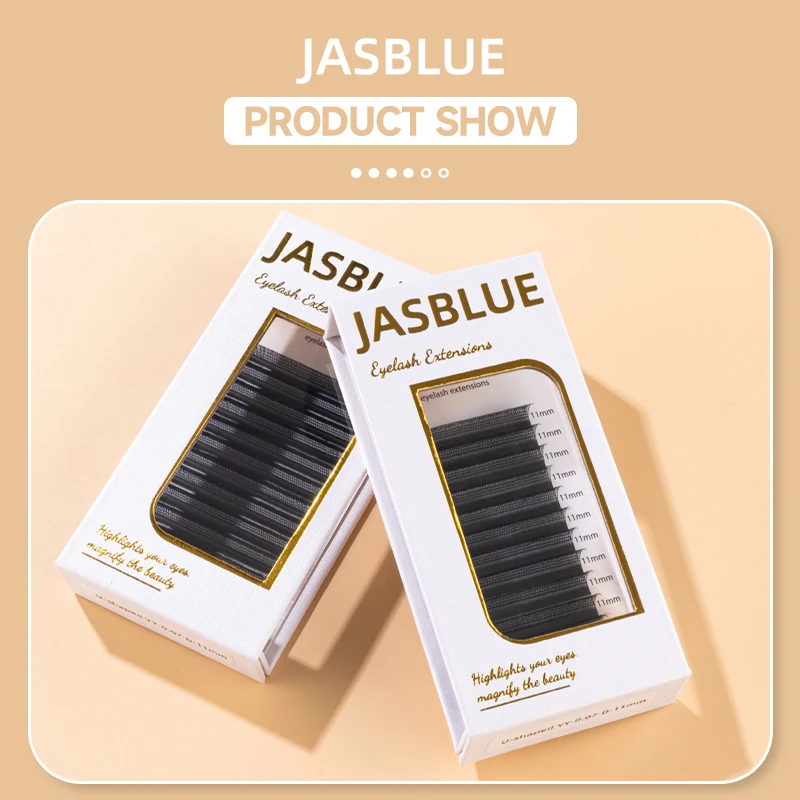 JASBLUE U-shaped YY Eyelash Extension Soft Natural False Eyelashes YY Black Lashes  0.07mm 12 Lines