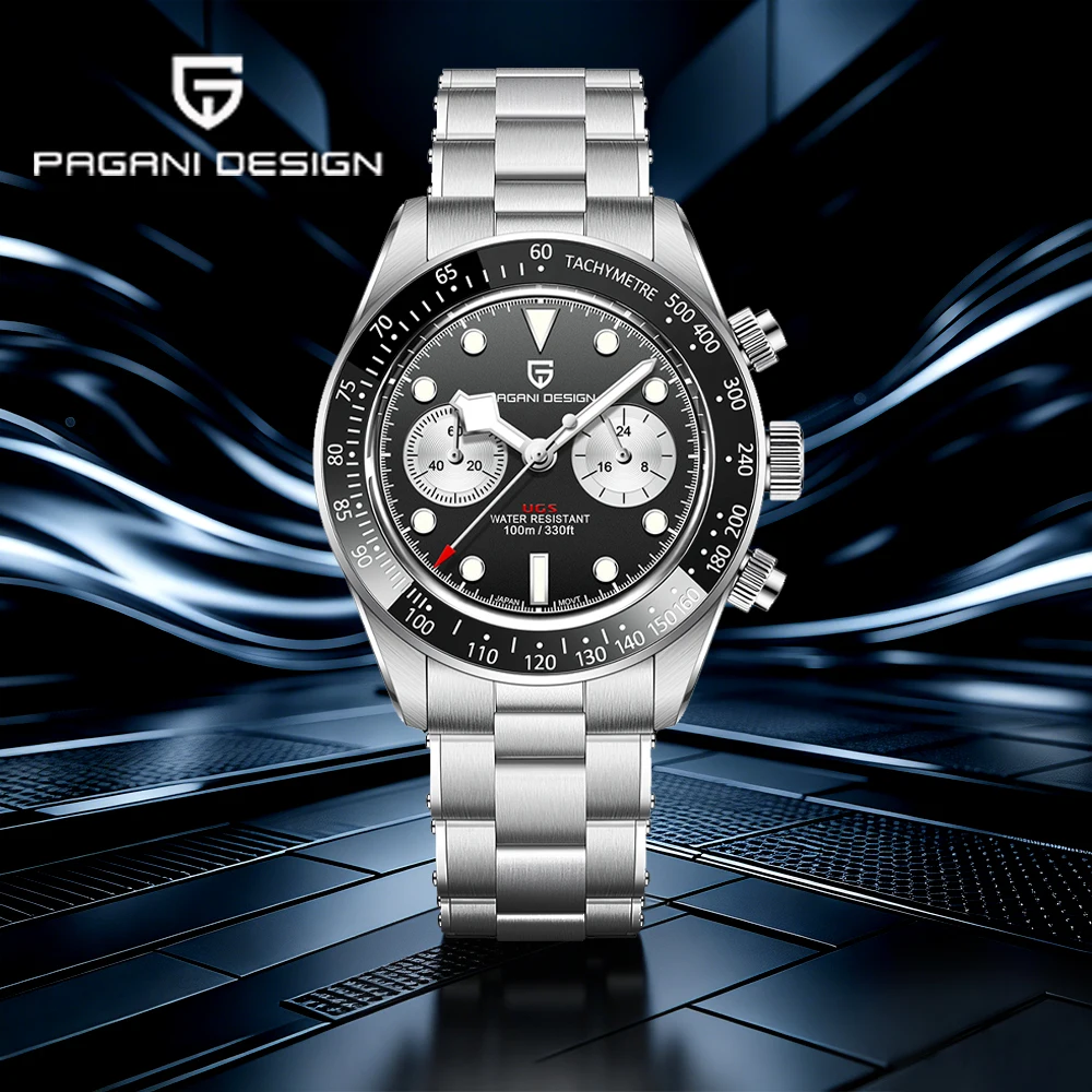 Pagani Design Men's Watch 2026top Panda Quartz Men's Watch Luxury Sapphire Sports Chronograph Stainless Steel Relógios Masculino