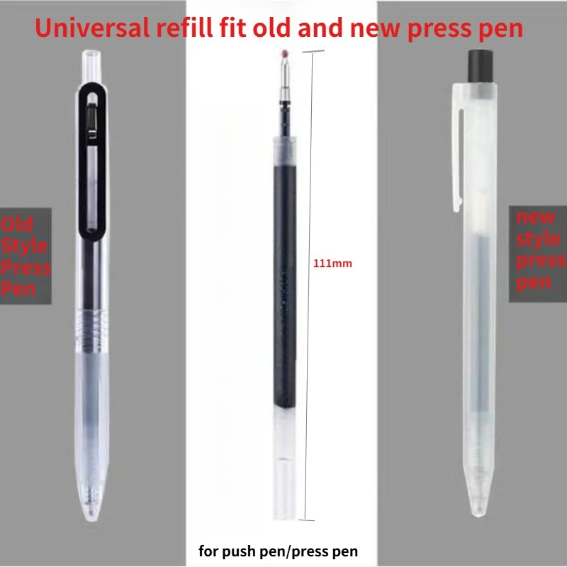 Hotsale 20pcs/10pcs a pack of Japan Style Press Gel Pen Refills， 0.5mm for push or Ink Gel Press Pen,Click Gel Pens