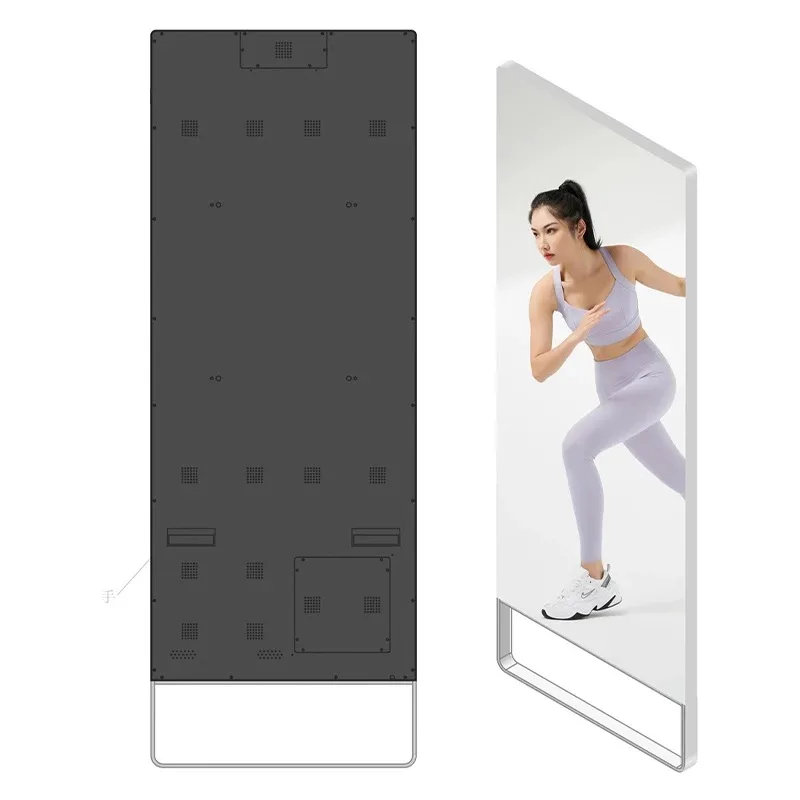 32 43 Inch Indoor Vertical LCD Digital Signage Yoga Smart Mirror Display Touch Screen Gym Fitness