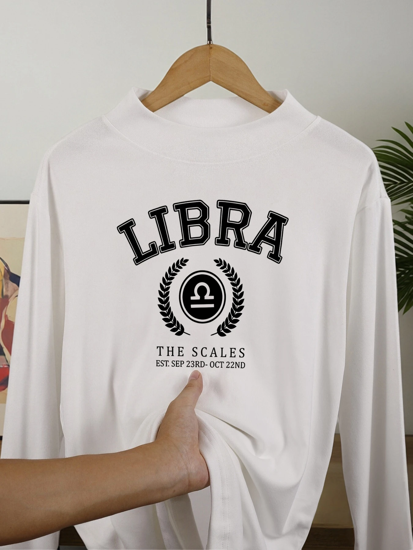 الميزان الموازين يطبع قميص طويل الأكمام رجل الشارع مريح القمم جديد رشاقته ملابس داخلية تمتد قاع البلوز صالح تي شيرت