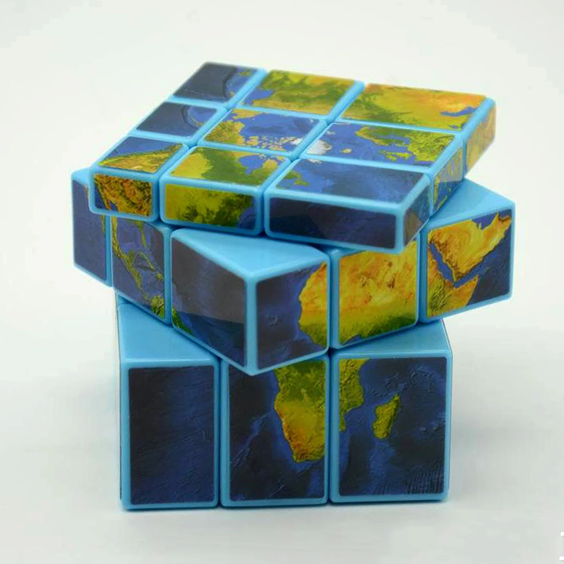 Lefun 3x3x3 Mirror Blocks Earth Map Sticker Magic Cube Puzzle Toy Speed Cube Cubo Magico Puzzles Antistress Toys