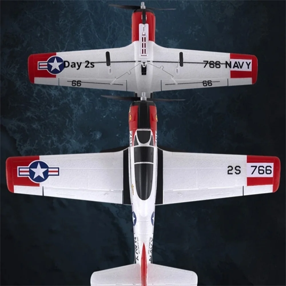 FMS T-28 410mm Wingspan 2.4 جيجا هرتز 4CH المدمج في الدوران EPP RC طائرة ثابتة الجناح RTF للمبتدئين #5