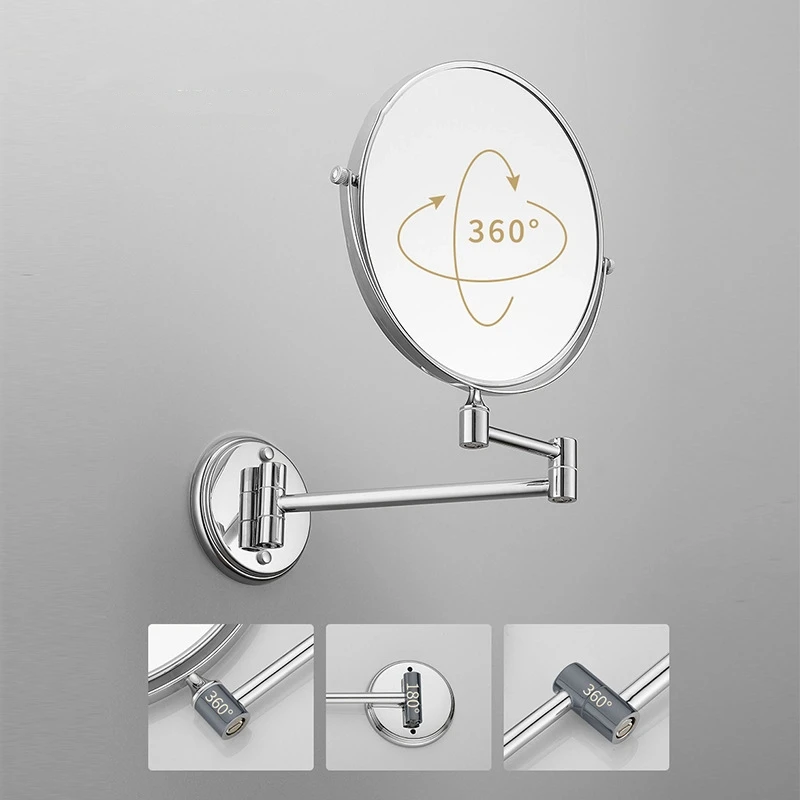 

8inch Wall Mounted Makeup Mirror,Bathroom Makeup Mirror,Double-Sided 3X Magnifying Adjustable Vanity Mirror for Bathroom