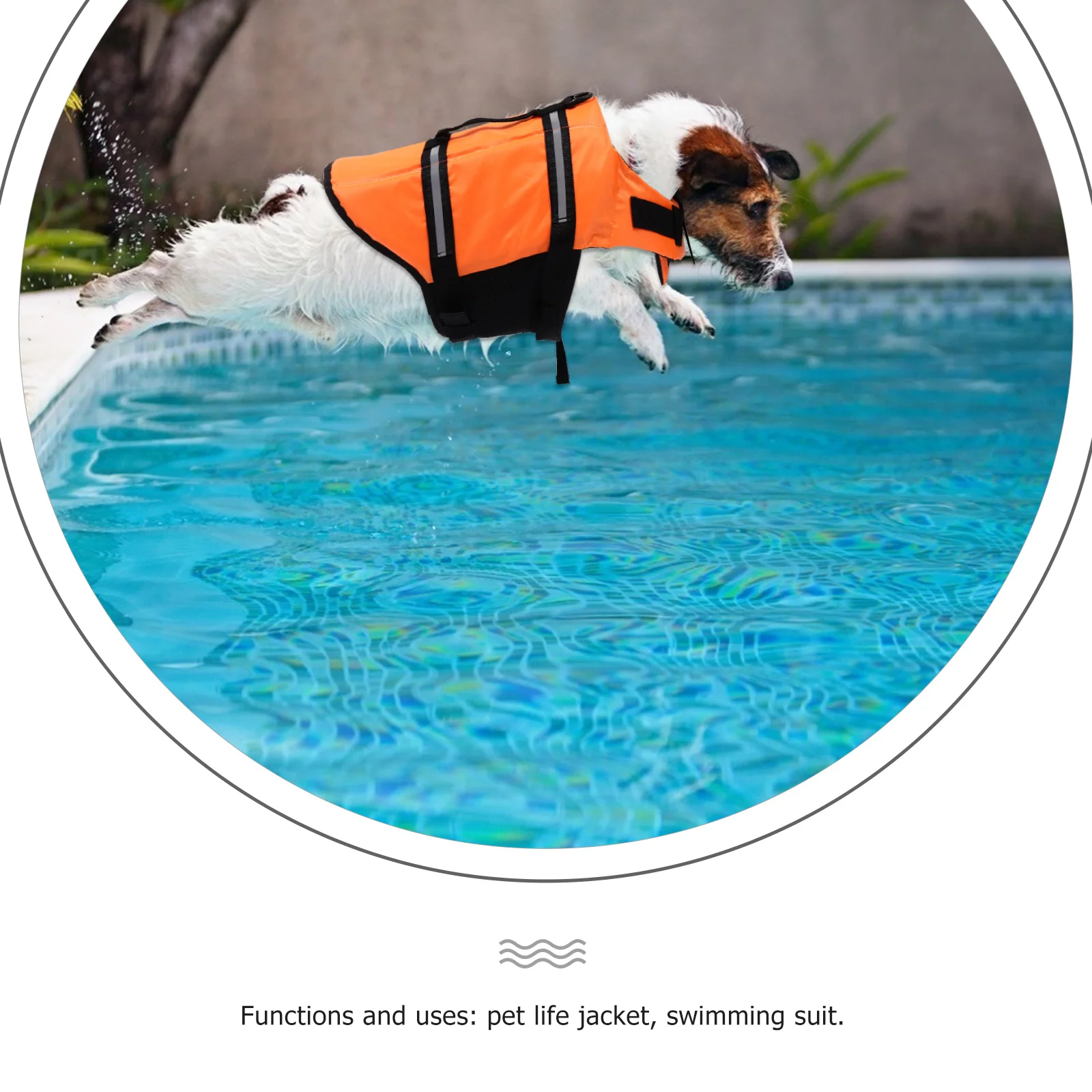 سترة تعويم للحيوانات الأليفة، شرائط عاكسة، أبازيم سريعة التحرير، مقابض متينة، تصميم قفل مزدوج لشاطئ حمام السباحة
