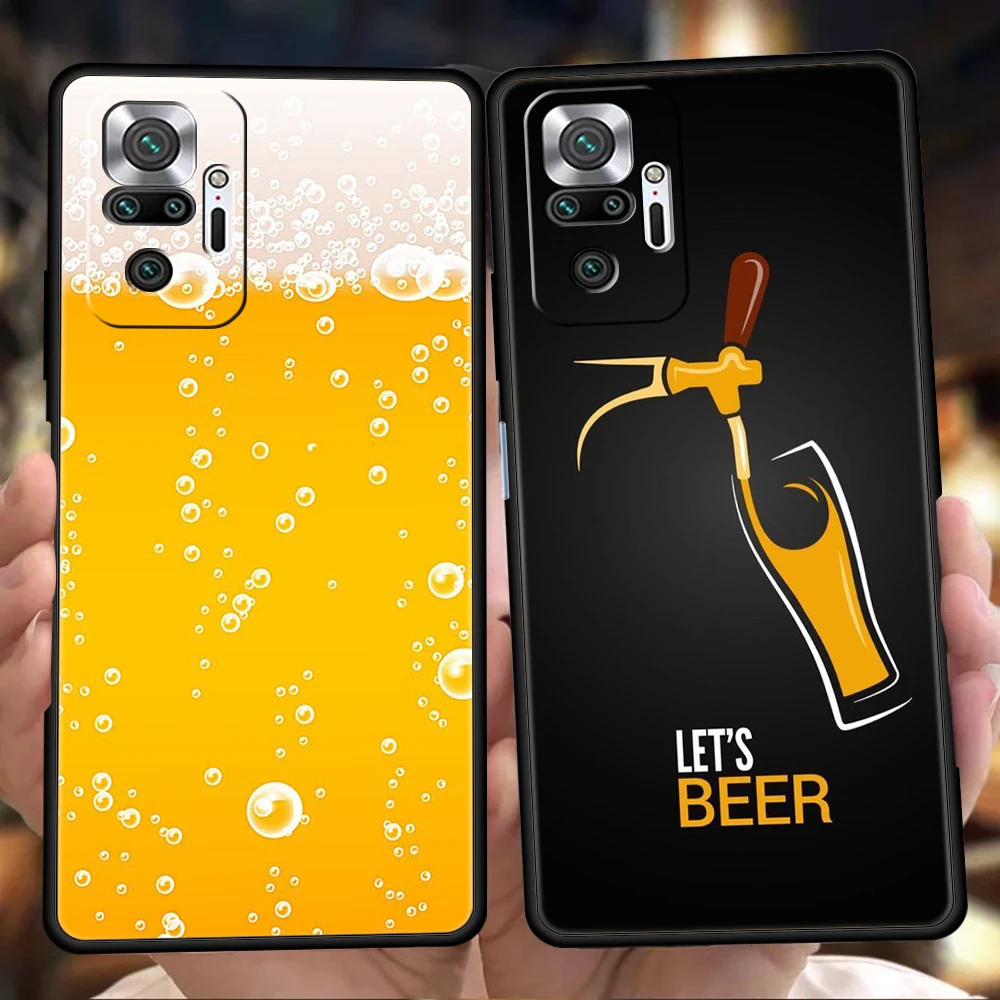 Beers Alcohol Bubble Phone Case Cover for Redmi 13C 10C Note 13 12 10 11 Pro Plus 7 8T K40 K50 Gaming Pro Plus Soft Shell Capas