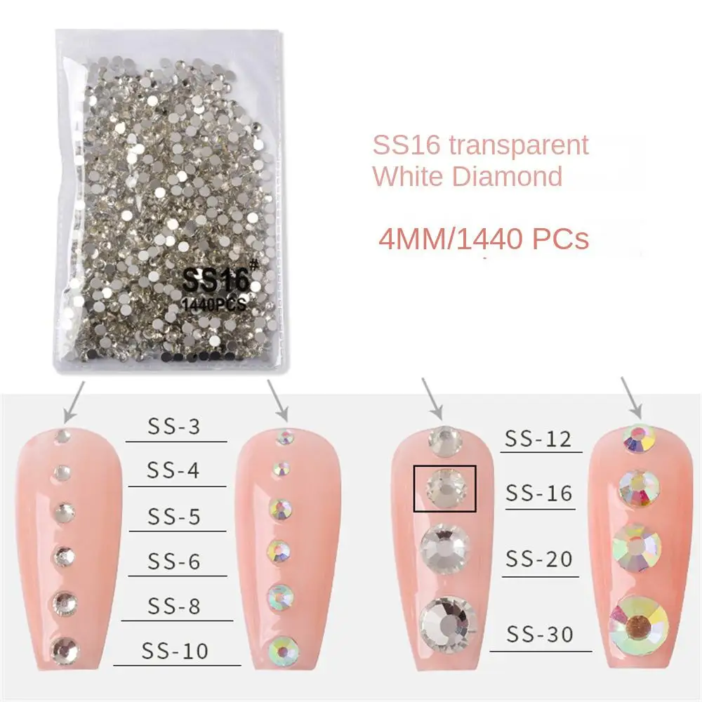 Swarovsky Helder Kristal Ab Flatback Glas Nail Art Strass Nagel Strass Mix Grootte Niet Hete Fix Strass Lijm