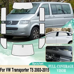 Full Covers Sunshades For VW Volkswagen Transporter T5 Caravelle Multivan Doubleback 2003~2015 SWB Car Visor Accessories 2004