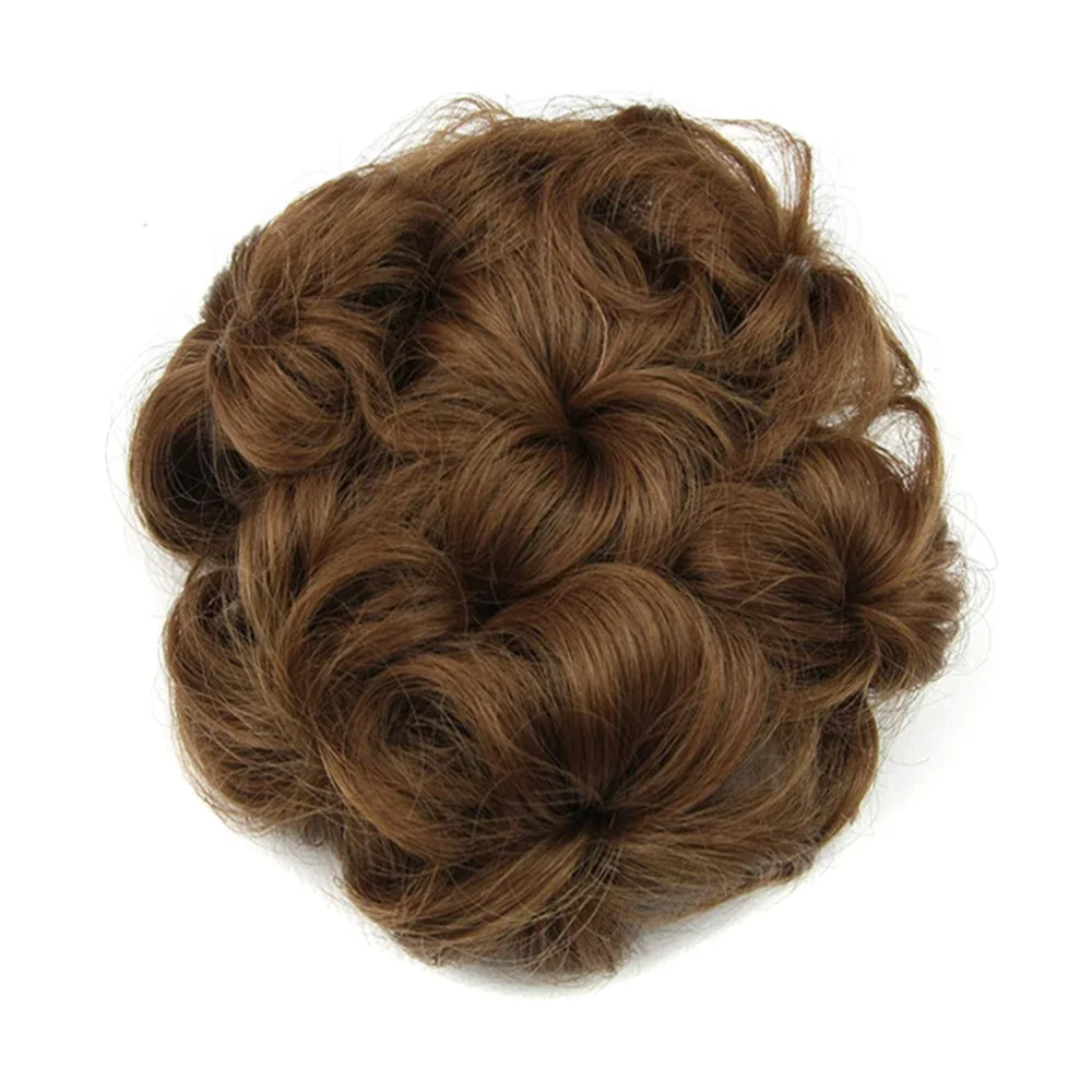 Soowee Synthetic Hair Scrunchies Curly Hair Chignon Rubber Band Hair Bun Donut Hair Roller Hairpieces for Women