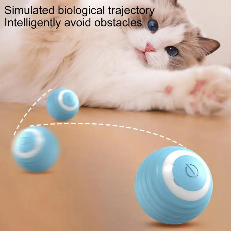 Smart Interactive Cat Toy Automatic 360 Self-Rotating Ball With LED Light USB Rechargeable Pet Accessories For Teasing And