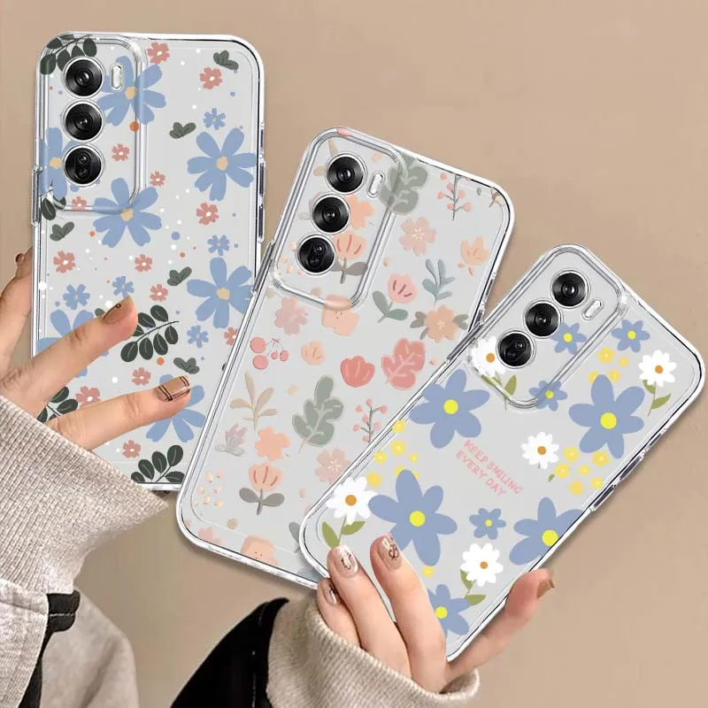 

Dreamy Flower Pattern For OPPO A11 A16 A55 A56 A57 A72 A52 A73 A74 A54 A76 A78 A58 A98 Pro 5G Transparent Phone Case