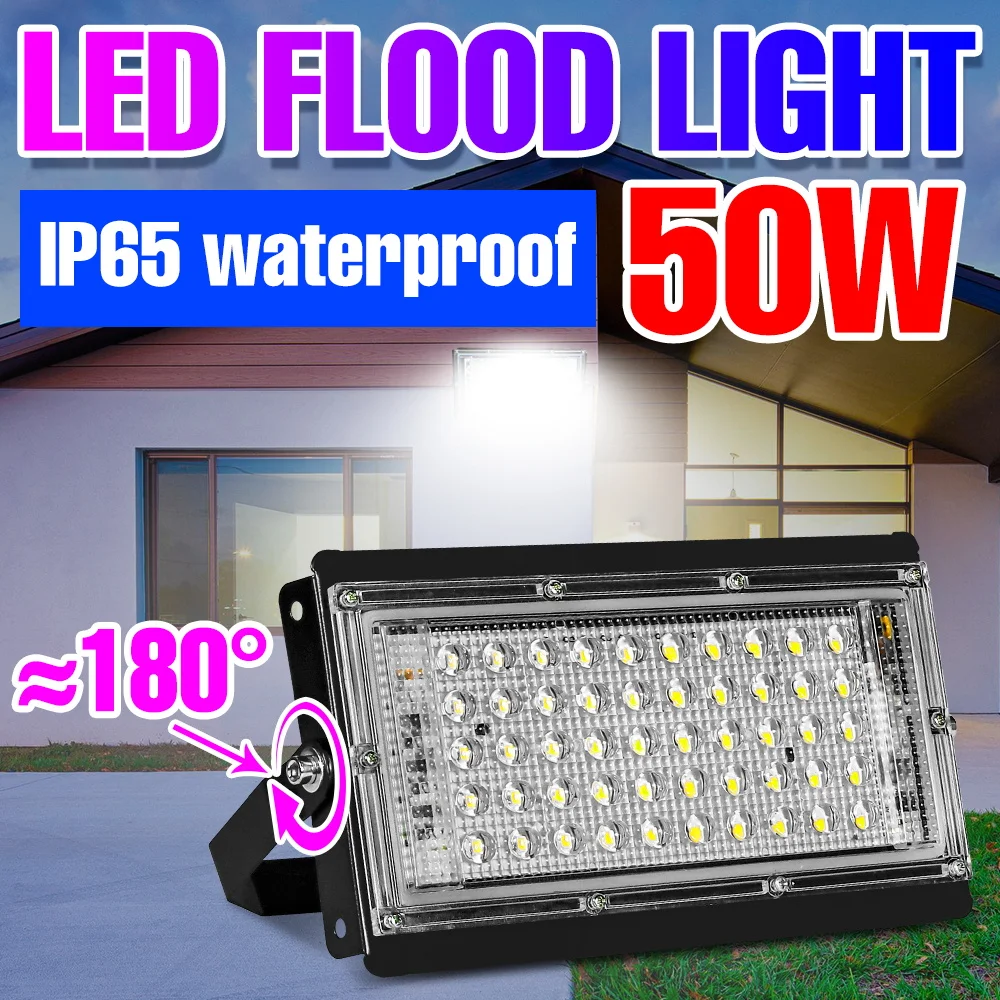 

Flood Light Led Spotlights 220V Street Lamp 50W Garden Light LED IP65 Waterproof Outdoor Reflector Landscape Lighting SMD2835