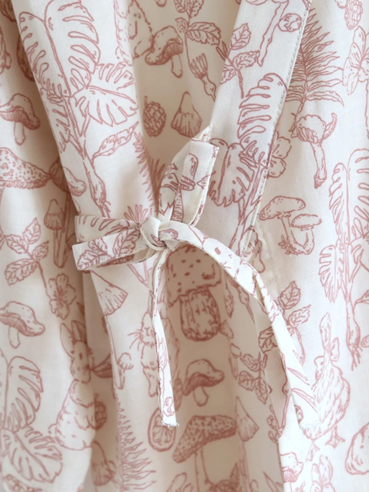 Summer Pure Cotton Gauze Kimono Sle Spwear Women's Medium Length Open Cardigan Batobe Cartoon Japanese Sle Home Clothes