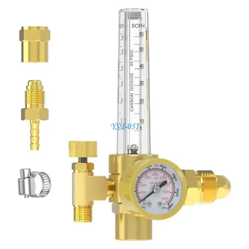 

E15A Easy Installation Argon CO2 Gas Regulator Gauge Suitable for Tig Mig Automotive & Construction Professional Welding Use