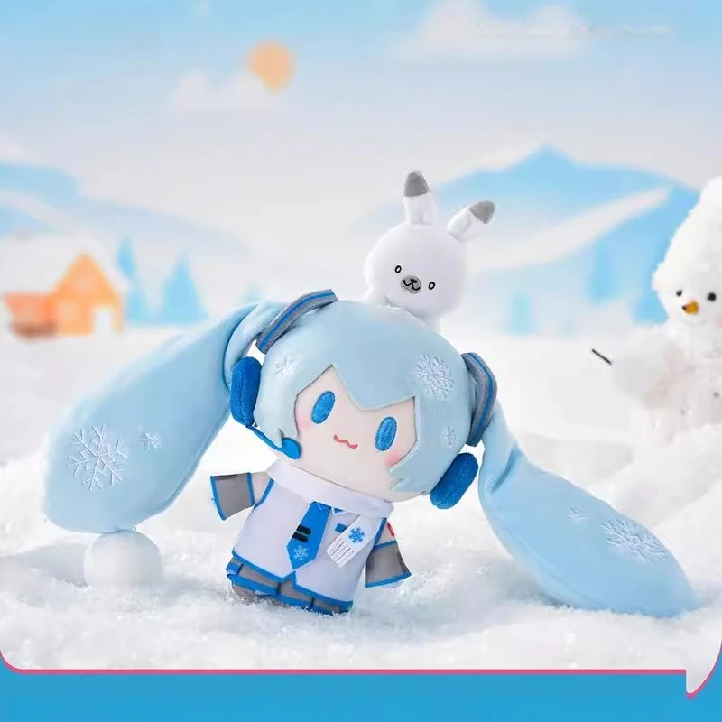 High Quality Plush Key Chain Anime Hatsune Miku Snow Series Doll Kawaii Q Version Plushies Backpacks Pendant Gift