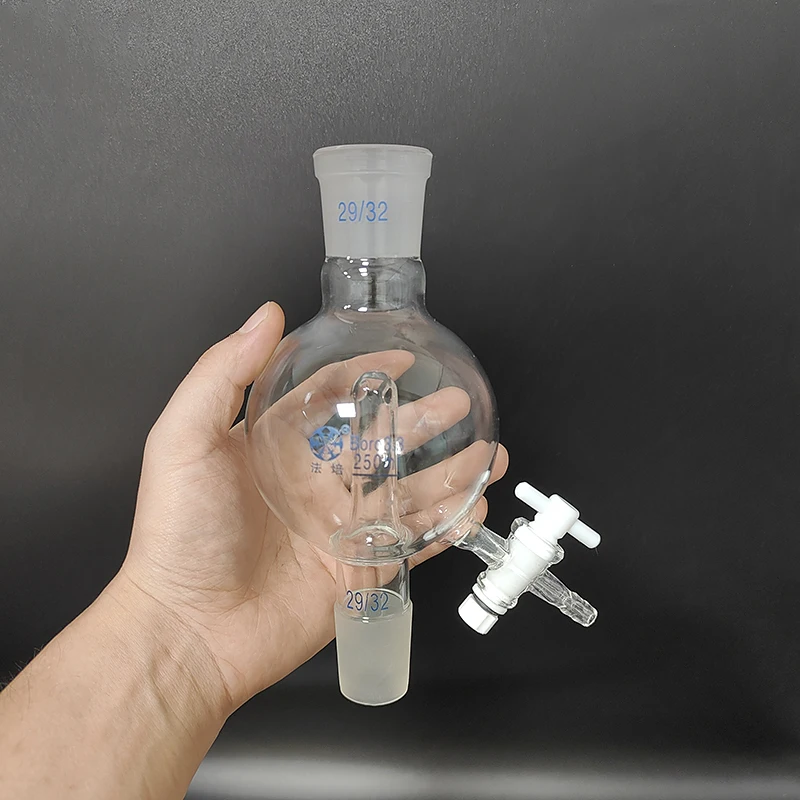 FAPE Splashproof bulb standard ground mouth, With PTFE valve, 100mL-1000mL, Joint 29/32, Splash-proof ball, Splash ball