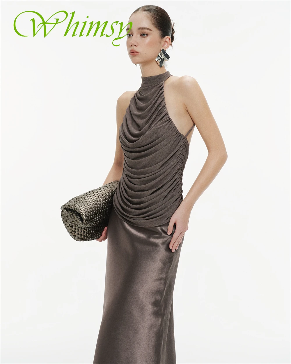 Customized Luxury Satin Backless Evening Dress Exquisite Halter Mermaid Prom Dresses Modern Sleeveless Special Occasion Gowns