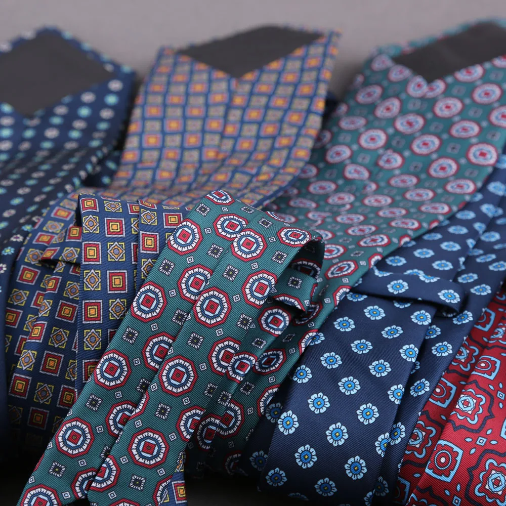 Classic Neck Tie Men's Imitation Silk High Quality Ties Soft Novel Polka Dot Floral Neckties Business Wedding Accessories Gift