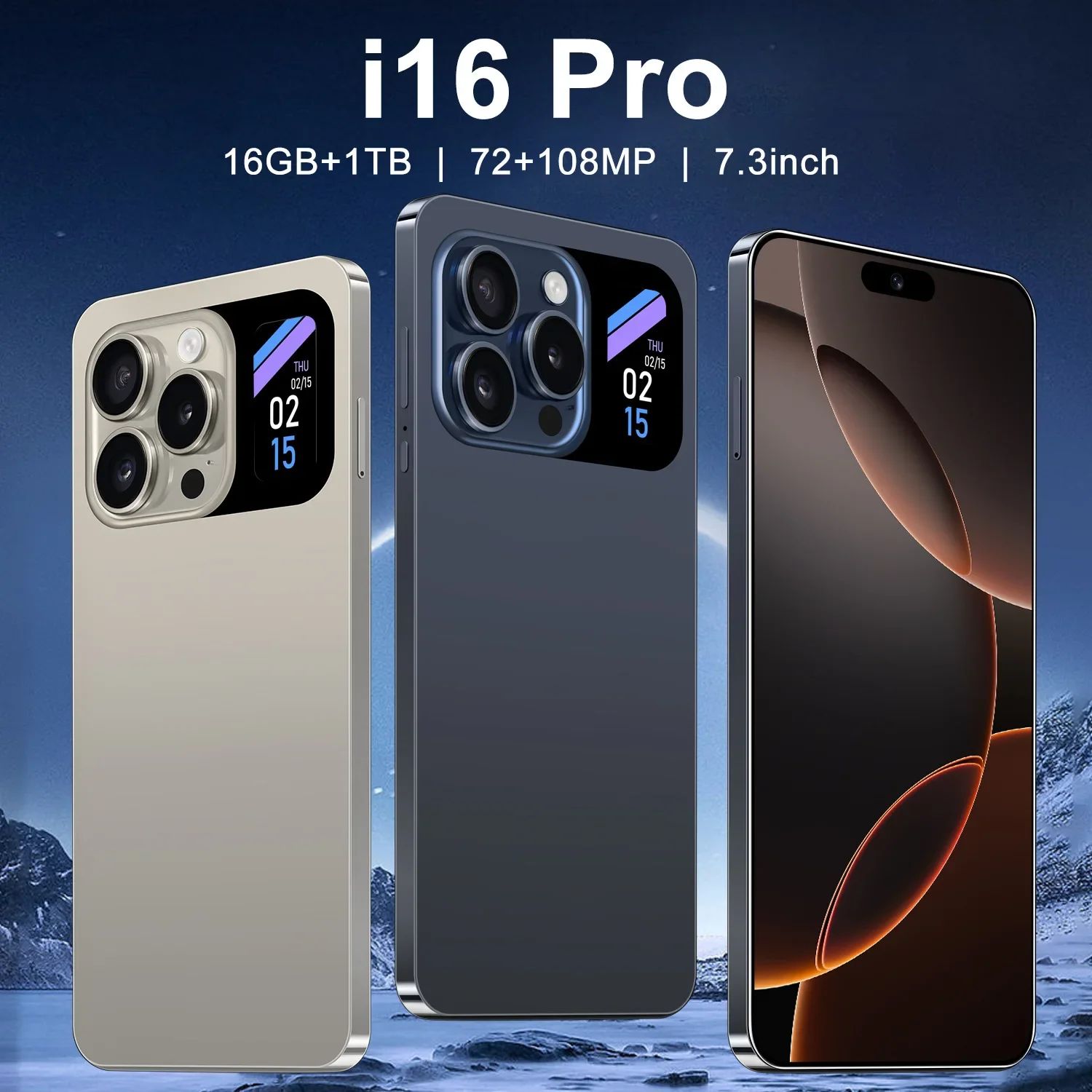 Hot Selling New I16 Pro Mobile Phone Smart Island Large Screen HD Dual SIM Dual Standby Smartphone Android Cheap Phone S22 Ultra