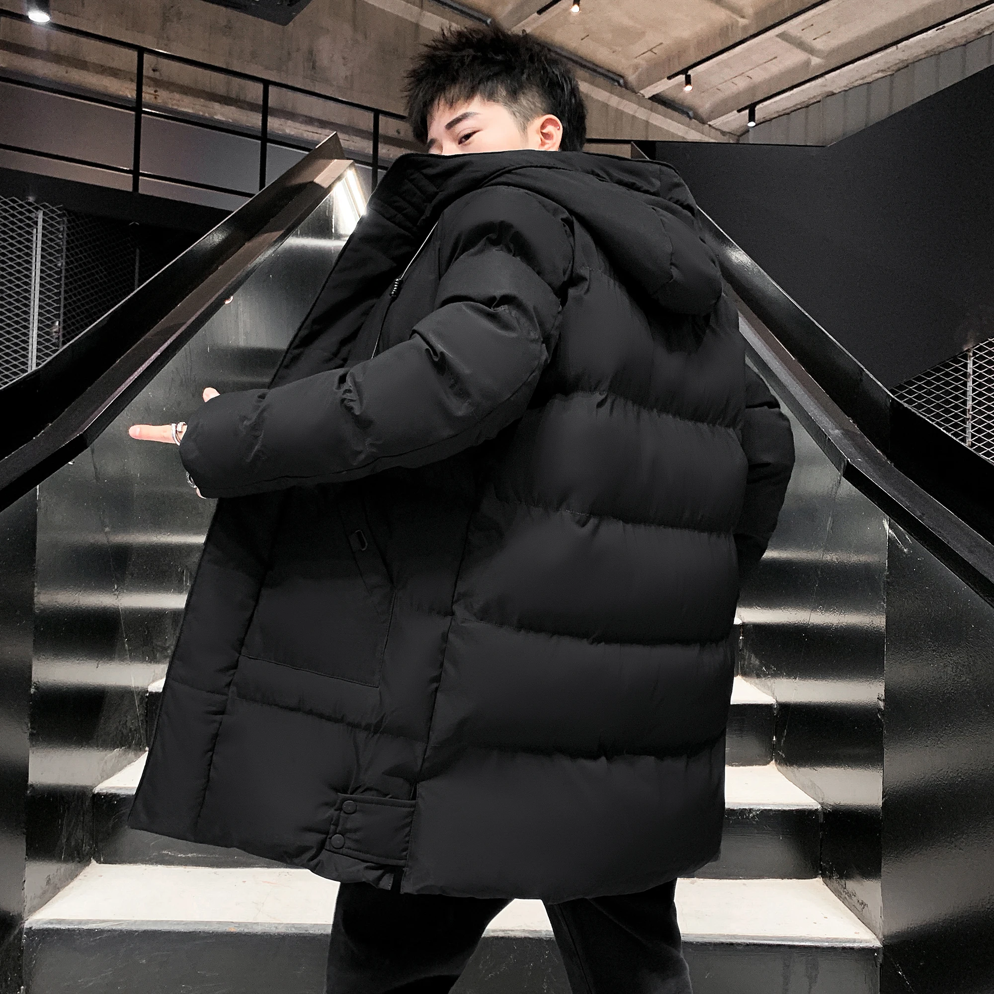 

8XL 7XL мужские теплые однотонные толстые длинные парки высокого качества, простое пальто с хлопковой подкладкой, трендовая качественная ткань, удобная куртка