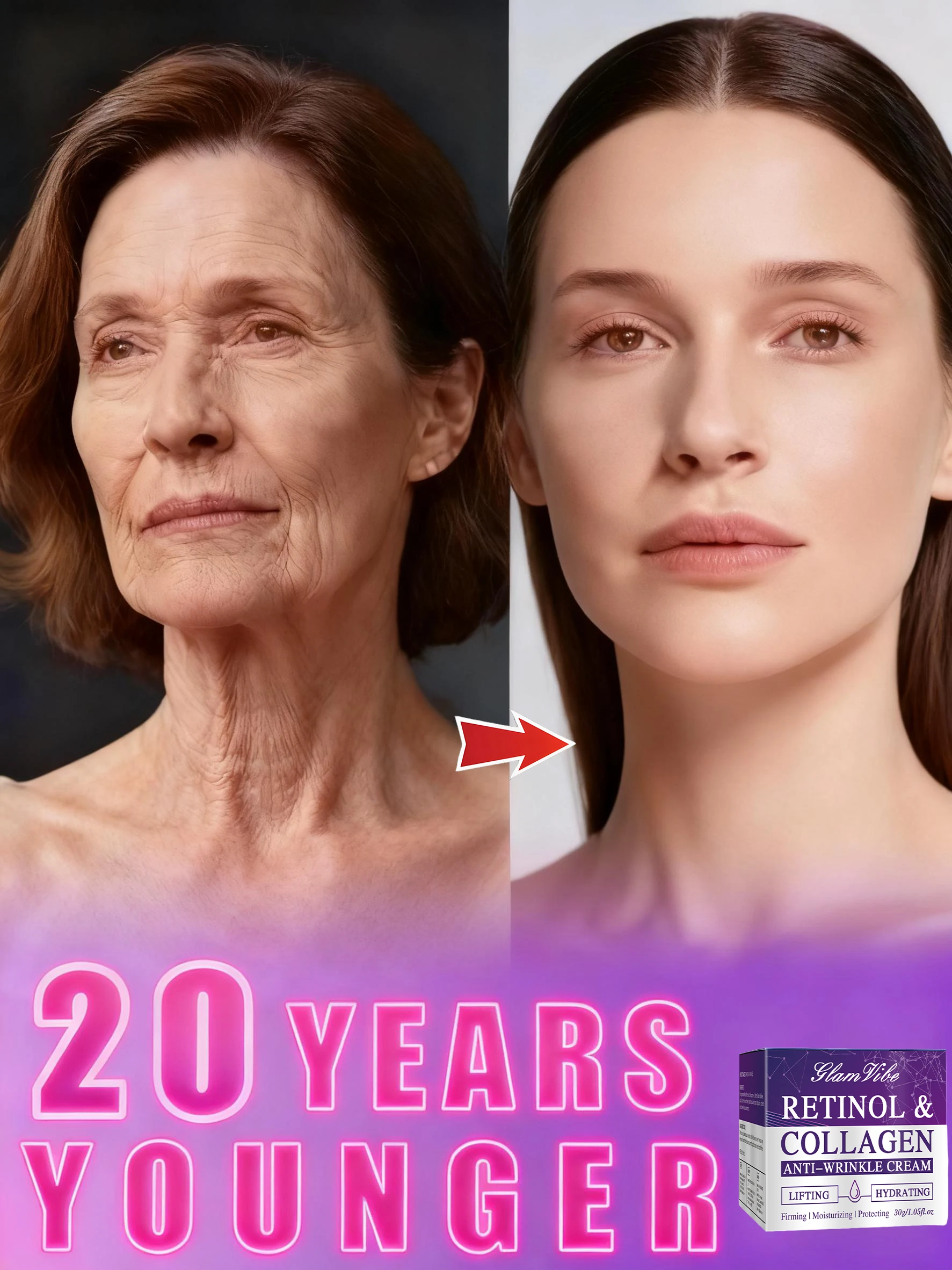 

Электродвигатель против морщин, молодой и видимой