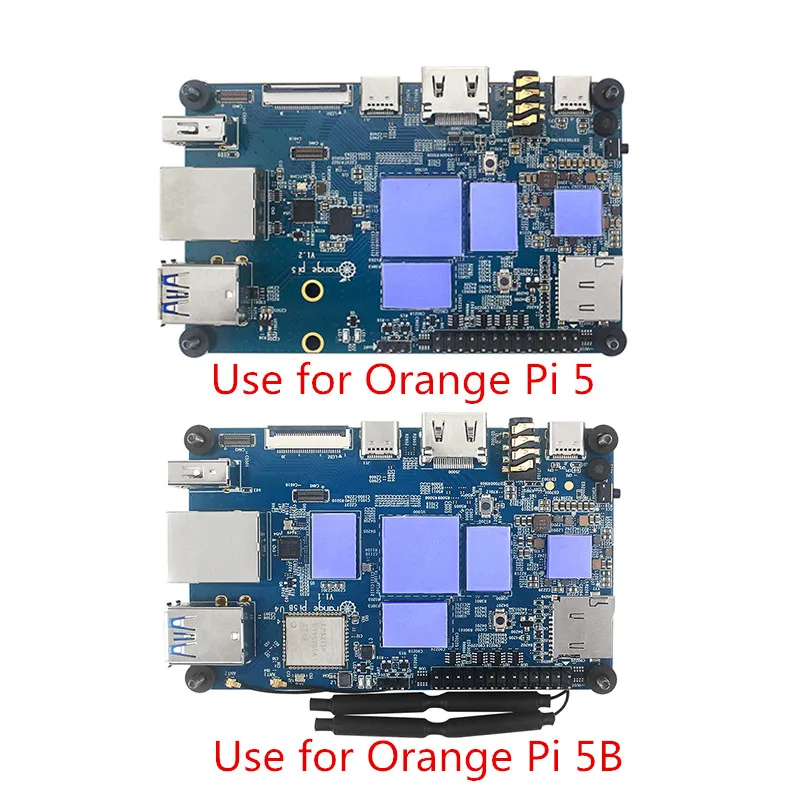 Caja de aleación de aluminio Orange Pi con disipadores de calor de ventilador, refrigeración pasiva activa, caja de producción de Metal para Orange Pi 5 / 5B